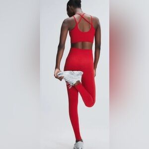 Red Fenty by Savage ribbed high waisted leggings